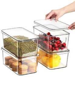 4er-Pack 4L Klare Aufbewahrungsbehälter mit Deckel - Schrank Organizer für Küche, Kleidung & Kosmetik - 11x2|5x1|2cm