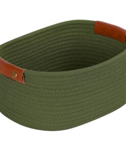 Geflochtener Baumwollseil Aufbewahrungskorb Grüner Regaloben Korb_bad_Schlafzimmer_Wohnzimmer_storage_basket