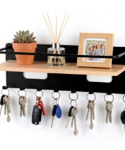 Schlüsselbrett Holz mit 8 Haken für Eingang Flur