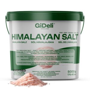 **GiDeli Himalaya Rosenstein Salz Fine 5 kg für Küche, Backen und Tischbäder** | **GiDeli Naturbelassener Rosenstein Sa