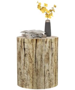 HOMCOM Baumstumpf-Design Beistelltisch, Kaffeetisch für Wohnzimmer und Garten, Ø37 x 43 cm