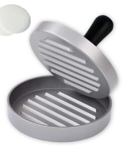 Burgerpresse mit 100 Blatt Backpapier für leckere Hamburger und Patties | Aluguss Burgerpresse Set für leckere Hamburge