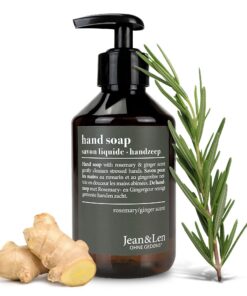 Jean & Len Handseife Rosemary & Ginger - reinigt und entspannt beanspruchte Hände, für tägliche Anwendung, Flüssigseife
