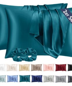 Vielit 2er Satin Kissenbezug 40x80, Weich wie Seiden + Bessere Pflege + OEKO-TEX Standard 100 Vielit 2er Satin Kissenbez