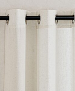 KGORGE Wohnzimmer Vorhänge Osziventilierbar Halbtransparent Leinenoptik Hellbeige 2er Set 240cm x 140cm(HxB) OEKO-TEX ST