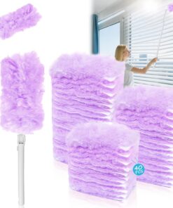 Staubmagnet Nachfüllpack Kompatibel mit Swiffer für Tierhaare Gegen Staub Schmutz 40 Tücher (Lila) Staubmagnet Nachfül