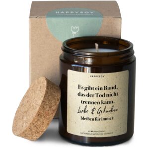 Trauerkerze - Duftkerze im Glas mit Spruch - nachhaltiges persönliches Kondolenzgeschenk
