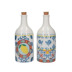 KitchenCraft World of Flavours Mehrfarbig Essig- und Ölflaschen-Set mit Korkenverschluss 500 ml Capacität