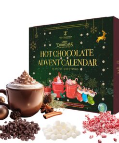Geschenkset Heiße Schokolade Adventskalender 2025 | 24 Tage Kakao- und Marshmallow-Aromen | Perfekt für Erwachsene & Kin