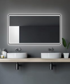 Talos Black Moon LED Badezimmerspiegel 120x70 cm - feuchtwassergeeignet - Licht-Farbe Neutralweiß - austauschbare Beleuc