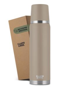 Campo Libre Jaco® Thermoskanne 1l: Hält bis 24h heiß, isolierte Doppelwand, recycler Edelstahl, perfekt für Outdoor-Akt