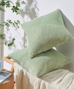 Topfinel Kissenbezug Grün 2er Set Dekokissen Wohnzimmer Schlafzimmer