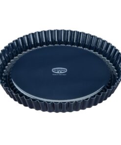 Dr. Oetker Obstkuchenform 28 cm - FürLiebe Backer im Dunkelblau – Antihaft & leicht entformschneidbar – 28er Tortenboden