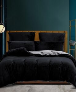 Luofanfei Winter Warme Flauschig Bettwäsche 135x200 Schwarz Cashmere Touch OEKO-TEX