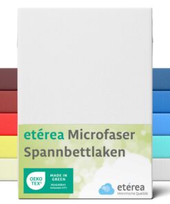 Etérea Kinder Spannbettlaken 2er Set Weiß 60x120-70x140 cm Matratzenhöhe bis 25 cm OEKO-TEX MADE IN GREEN