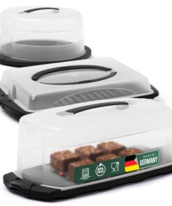Novaliv Kuchen-Transportbox 3er Set - Party-Box Container für Torte und Dessert | Novaliv Kuchen-Transportbox 3er Set -