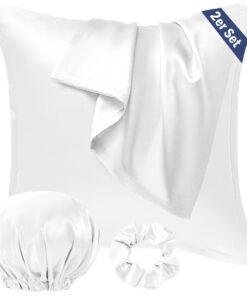 Satin Kissenbezug 80x80 2er Set, Weich wie Seidenkissenbezug Silk Pillowcase