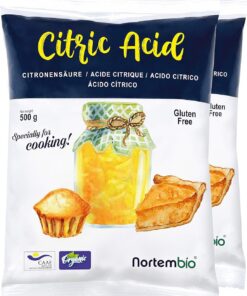 Nortembio Zitronensäure Anhydrat Pulver – Rein und gourmetqualitativ für Backen, Konserven, Getränke und hausgemachte Le