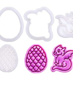 BAKERLOGY Mini Baby-Drache und Drachenei Ausstechformen Set - Ideal für Babyshower und Kinderfeiern – Kostenlose Fantasi