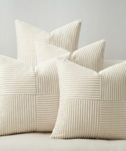 Topfinel 60x60 Sofakissenbezug Creme 4er Set für Schlafzimmer Wohnzimmer Deko flauschig Balkon Kinder Dekokissenbezug