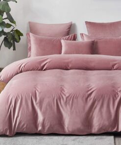 Sedefen Samt Biber Bettwäsche Mädchen Rosa Altrosa WinterWarme Cashmere Touch Flauschig Flanell mit Reißverschluss