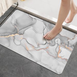 DEXI Rutschfester Badematte Hellgrau 40x60 cm - Super Absorbierend für Dusche, Badewanne und Badezimmer – OEKO-TEX STAND