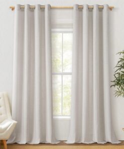 MRTREES Halbtransparente Gardinen für Wohnzimmer und Schlafzimmer - Leinenoptik mit Ösen, 235 cm x 140 cm, Vintage Desig