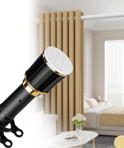 Gardinenstange ohne Bohren Schwarz 40-55cm zum Klemmen für Duschvorhänge und Fenster Badezimmer und Zimmer 360-450cm Tel