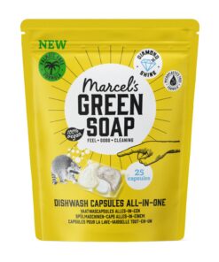 Marcel's Green Soap Spülmaschinenkapseln – Vegan, Palmölfrei, Ohne Mikroplastik – Eco & Nachhaltig, 99% Bio, Für Geschir