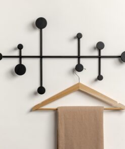 Kazai Sval Wandgarderobe - Minimalistisches Design, moderne Metallgardiobe, ideal für jedes Zimmer, schwarz