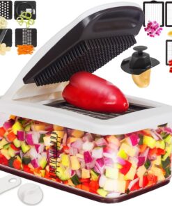 RüK 10-in-1 Pro Gemüseschneider - Multifunktionaler Zwiebel- & Obstschneider für Küche, ABS Gehäuse
