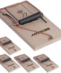 ARTECSIS 5er Pack klassische Holzfallen - wiederverwendbar & stark schlagend für Haususe