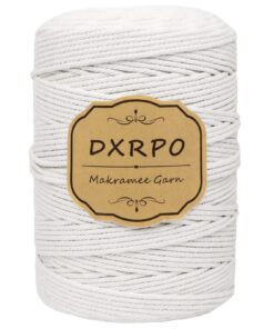 Makramee Garn 3 mm x 300 m, Baumwollkordel Wird Verwendet für Wandbehang und Makramee Blumenampeln, Boho Deko für DIY Ha