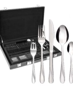 GRÄWE Edelstahl Besteckkoffer für 12 Personen -nickelfrei, rostfrei, handpoliert, spülmaschinengeeignet - Serie Stralsun