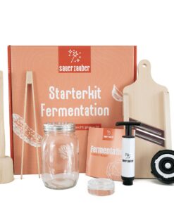 Starterkit Fermentation – 1L Fermentierglas Set für Kimchi & Sauerkraut – Fermentieren leicht gemacht für Anfänger