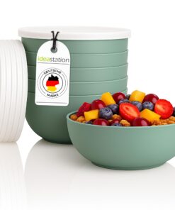 Idea-Station Müslischalen mit Deckel - praktisch für Outdoor-Activitäten - ideal für Familiengruppen - robuste Plastikge