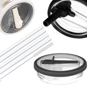 Qeioauek Stanley Cup Dichtdeckel 2 Stück Ersatz für 40oz Becher mit 2 Austauschbar Strohhalme und Bürste, perfekt für St