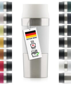 Blumtal Thermobecher - Kaffeebecher aus Edelstahl - auslaufsicher - kalt/heiß - 360° Trinköffnung - Weiß
