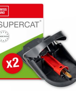SWISSINNO Mausefalle PRO SuperCat - Effizient und Wiederverwendbar mit Tiergezieltem Erdnussbutter-Köder - Sofortiges Fa