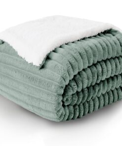 WAVVE Decke: Grün - Extra Warm Dicke Flauschig Weiche Kordecke für Sofa und Couch, Doppelgesicht, 150x200 cm