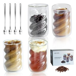 Latte Macchiato Gläser, Temperaturkonstanz Thermoglas Doppelwandige Kaffeegläser, Geschenke