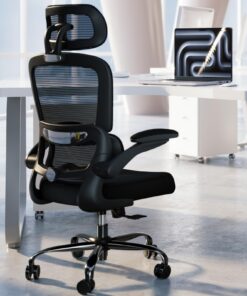 Schwarz Höhenverstellbarer Mesh Bürostuhl für Schreibtisch | Drehsessel Schwarz - Comfort Euler Bürotischstuhl | Schwar