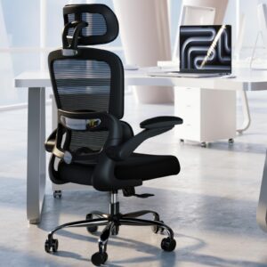 Schwarz Höhenverstellbarer Mesh Bürostuhl für Schreibtisch | Drehsessel Schwarz - Comfort Euler Bürotischstuhl | Schwar