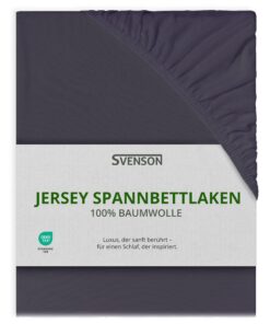 Svenson Jersey-Span nbettlaken anthrazit grau 90x200cm weich elastisch bequem täglicher gebrauch