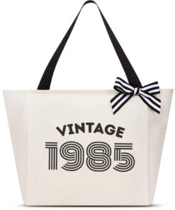 Vavabox Geburtstagsgeschenke 16-60 Jahre: Personalisierte Vintage Tragetaschen Damen & Mädchen | Shopper/Tote Bag mit Ge