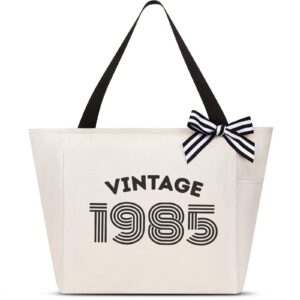 Vavabox Geburtstagsgeschenke 16-60 Jahre: Personalisierte Vintage Tragetaschen Damen & Mädchen | Shopper/Tote Bag mit Ge
