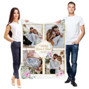 Ferocity Personalisierte Foto Decke 4 Fotos 150x200 cm; Super Weiche Extra Gemütliche Kuscheldecke Freundin Geschenk; We