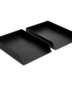 Amazon Basics Briefablage Organizer Kunststoff Schwarz 2er Set 24,6 x 5,6 x 33 cm Schreibtisch