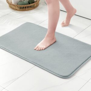 MIULEE Einfarbige Badematte Memoryschaum für Badezimmer Hellgrau 60x90 cm rutschfeste Matte