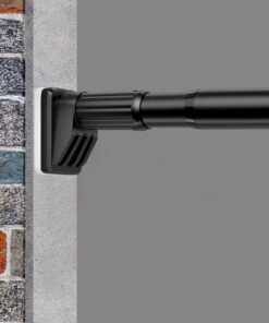 Gardinenstange ohne Bohren 410-460cm Ø32mm - Multifunktionale Teleskop Klemmstange Matt Schwarz für Dusche & Garderobe